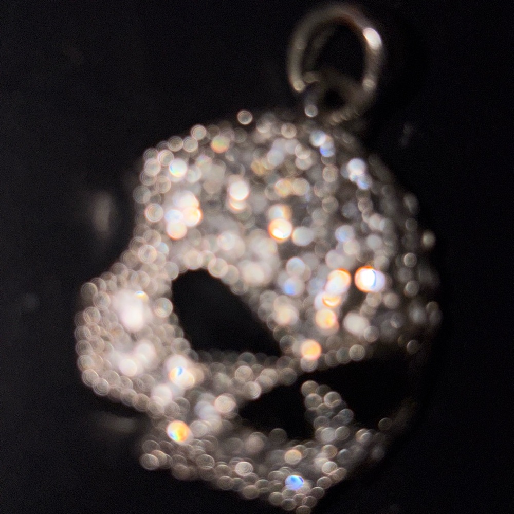 Pavé Crystal Skull Pendant Necklace - Silver Tone